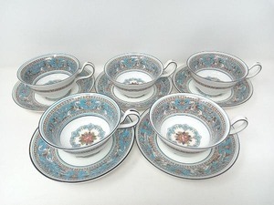 WEDGWOOD ウェッジウッド Florentine Turquoise フロレンティーン ターコイズ カップ＆ソーサー ５客 付属品は画像の物が全てです