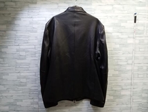 美品 未使用品 JOSEPH ABBOUD ジョゼフアブード COLOMER SMOOTH LEATHER JACKET レザージャケット ブラック系 サイズ52 新品タグ付き_画像2