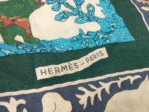 HERMES エルメスカレ140 EARLY AMERICA ブルー系 122cm正方形_画像7