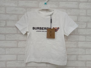 美品 BURBERRY LONDON ENGLAND 子供服 キッズ服 ベビー服 3y 98cm Tシャツ ホワイト ロゴ ベアー くま 女の子 男の子 インナー バーバリー