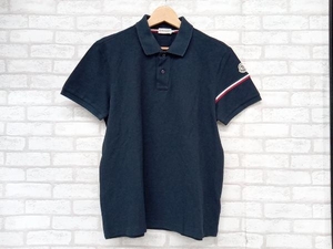 MONCLER MAGLIA POLO MANICA モンクレール 半袖ポロシャツ ネイビー 袖 ワンポイント メンズ L インポート