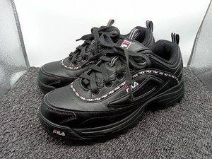 FILA フィラ レザースニーカー WFW22040-014 サイズ23.5cm ブラック 黒