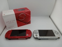 ジャンク SONY　PlayStation Portable　本体　PSP-3000　レッド　シルバー　2台セット　バッテリーなし_画像1