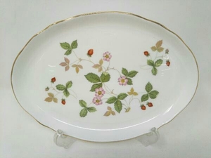 WEDGWOOD ウェッジウッド WILD STRAWBERRY ワイルドストロベリー オーバルディッシュ 約24×17cm 水垢あり 付属品は画像の物が全てです