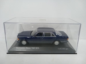 ミニチャンプス 1/43 メルセデス・ベンツ 560 SEL メタリックブルー