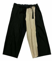 Y’s BANG ON 2WAY WRAPWAIST PANTS ラップパンツ コットン リネン ツーウェイ S YW-P70-875 ワイズバングオン 店舗受取可_画像1