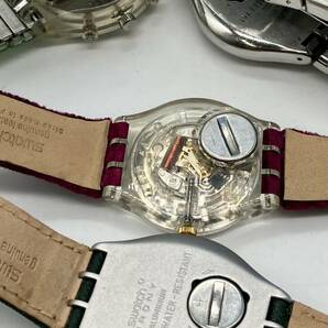 ジャンク 【まとめて5点】swatch スウォッチ 腕時計 クォーツ 革ベルト ステンレスベルト ベロア調ベルトの画像5