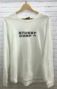 STUSSY / ステューシー / corp tee / 長袖Tシャツ / Mサイズ / ホワイト / ブラック