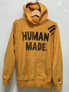 HUMAN MADE ヒューマンメイド 胸ロゴ パーカー スウェットパーカー イエロー M