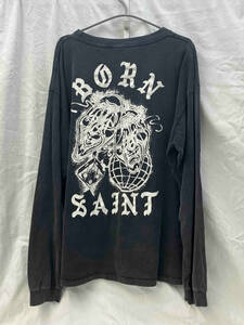 Saint Michael Born Raised セントマイケル ボーンレイズド プリント Tシャツ 黒 ブラック XL SM-TM-0000-001