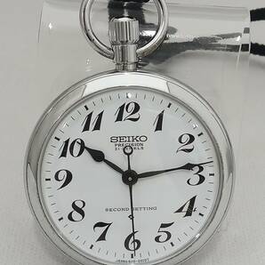 SEIKO 6110-0010T 懐中時計 時計 セイコー プレシジョン 白文字盤 手巻き 鉄道懐中時計 日差+33秒の画像1
