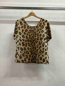  Italiya ita rear short sleeves T-shirt cut and sewn size 11A2 leopard print carrier elegance rhinestone 