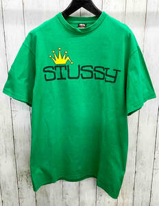 STUSSY /00s/折れクラウン /半袖Tシャツ/ステューシー/クルーネック/グリーン/Lサイズ/夏