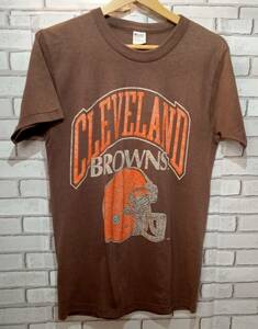 Champion 半袖Tシャツ 80s USA製 CLEVELAND BROWNS Мサイズ ブラウン アメカジ ビンテージ