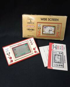[箱付] Nintendo GAME&WATCH WIDE SCREEN 任天堂 ゲームウォッチ ワイドスクリーン ミッキーマウス MC-25 動作確認済 レトロ 当時物