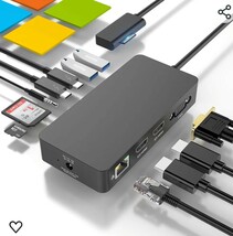 Surface ドッキングステーション12-in-1トリプルディスプレイSurface Dock(2*HDMI +VGA) RJ45ネットワークポート USB3.0+USB-Cポート SD+TF_画像5