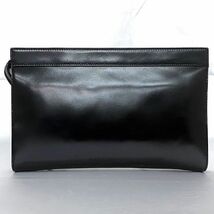 ロエベ クラッチバッグ ブラック アナグラム 美品 レザー 中古 LOEWE ファスナー ワンポイント ロゴ ハンドバッグ_画像2