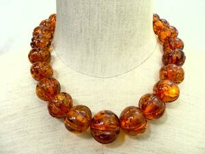  amber amber large grain necklace approximately 72.5g present condition goods selling out 