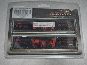 DDR4-3200メモリ16GB2枚組　G.SKILL　AEGIS　F4-3200C16D-32GIS [DDR4 PC4-25600 32GB（16GB2枚組）]中古