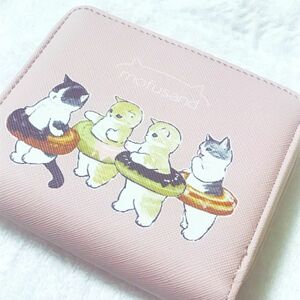 mofusand モフサンド 二つ折り財布 猫 ねこ 財布 折り財布 ピンク 桃色