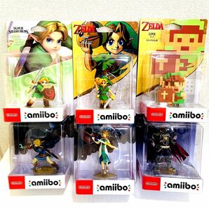 ■新品・未開封■amiiboこどもリンク/ムジュラの仮面/リンク/ドットリンク/ゼルダ/ガノン（スマブラ）6体セット