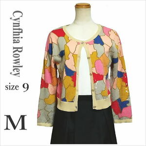 [Cynthia Rowley] multi total pattern spangled attaching cardigan tops lady's feather weave Cynthia Rowley 2 M * postage included 