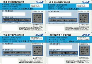 4枚セット 送料無料！ANA株主優待券 2024年5月31日まで 領収書発行 ゆうパケット発送 3-3