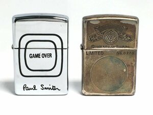 ZIPPO ジッポー 1996年製 2点セット Paul Smith ポールスミス GAME OVER LIMITED No.0370 オイルライター ライター 喫煙具 ジャンク