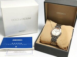 ☆動作品☆SEIKO DOLCE セイコー ドルチェ 8J41-0AD0 クォーツ 腕時計 箱付き シルバー×ゴールドカラー