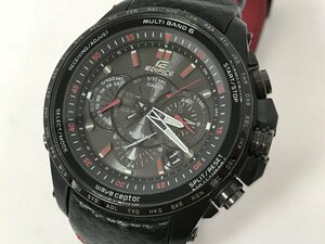 ☆動作品☆CASIO カシオ EDIFICE エディフィス 電波ソーラー 腕時計 EQW-M710 黒文字盤 難あり