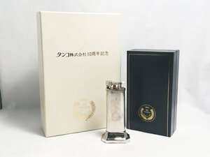 未使用【dunhill】ダンヒル ガスライター シルバーカラー ダンコ10周年記念 イギリス製 記念品 TALL BOY 卓上 ケース・箱付き