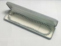 本真珠 アコヤ真珠 パール ネックレス 約44.5cm 留め具(表記SILVER PAT.PENDING) 約6.7mm～7.2mm 総重量約34.5ｇラウンド グレー ブルー系_画像8