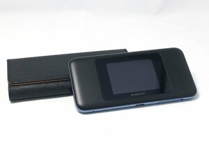 UQ WiMAX 2+ HWD37MKU SPEED Wi-Fi NEXT W06 モバイル ルーター ブラック×ブルー 黒ケース付 ネットワーク利用制限「KDDI ○」通電OK