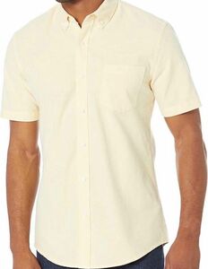 [Amazon Essentials] オックスフォードシャツ ポケット付き スリムフィット 半袖 メンズ XS
