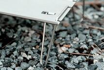 ミニテーブル　ソロテーブル　組み立て式テーブル　 軽量　キャンプ　登山　シルバー_画像6