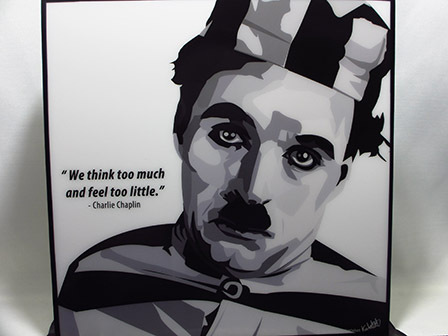 [Новый №496] Поп-арт-панно Чарли Чаплин, произведение искусства, Рисование, Портреты