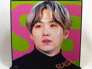 Art hand Auction [新号 618] 波普艺术面板 BTS SUGA 防弹少年团, 艺术品, 绘画, 肖像