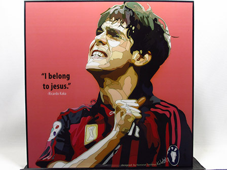 [Nouveau n°297] Panneau pop art Kaka football, Ouvrages d'art, Peinture, Portraits