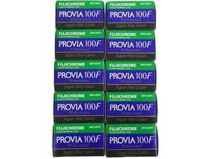 FUJICHROME PROVIA 100F 34枚撮り カメラフィルム10本セット フジクローム 中盤 プロビア ジャンク N8590082