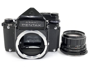 PENTAX 6×7 TAKUMAR 1:2.4 105mm 木製グリップ付 フィルムカメラ ジャンク Y8601491