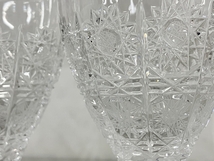 【1円】 ワイングラス 直径 約7.5cm ペア ガラス細工 工芸 グラス 食器 中古 K8497319_画像3