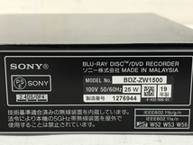 SONY BDZ-ZW1500 ブルーレイ DVD レコーダー 2019年製 映像 機器 家電 中古 F8568755_画像7