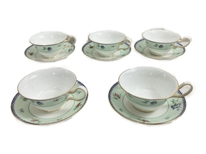 WEDGWOOD MEADOW FIELD ウエッジウッド カップ ソーサー メドウフィールド 5客 セット 食器 中古 W8647401