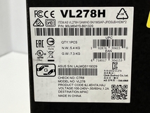 ASUS VL278H ゲーミング モニター 液晶 ディスプレイ 27インチ 2020年製 エイスース PC周辺機器 中古 Z8665735_画像10