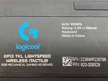 Logicool YR0076 G913 TKL LIGHTSPEED ワイヤレス ゲーミング キーボード PC周辺機器 ロジクール 中古 C8664662_画像7