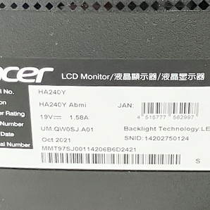 acer LCD monitor HA240Y Abmi 液晶 モニター ディスプレイ 2021年製 エイサー 中古 訳有 W8616607の画像6