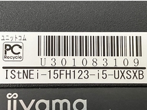 iiyama IStNEi-15FH123-i5-UXSXB 15.6型 ノートパソコン PC i5-1235U 16GB SSD 500GB win11 中古 M8382509_画像8