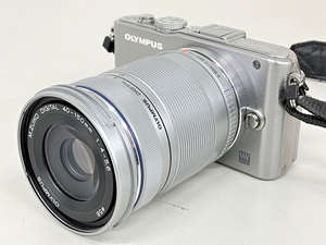 OLYMPUS E-PL3 カメラ M.ZUIKO 40-150mm FL-LM1 LH-61D フード フラッシュ ボディ レンズセット 中古 K8691181