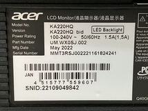acer KA220HQ モニター 21.5インチ 2022年製 ディスプレイ エイサー PC周辺機器 家電 中古 H8691700_画像6