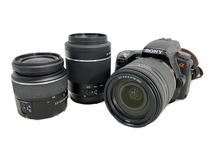 SONY α55 一眼レフ ボディ 18-55mm SAL1855 18-250mm SAL18250 55-200mm SAL55200-2 トリプル レンズ セット 中古 W8678116_画像1